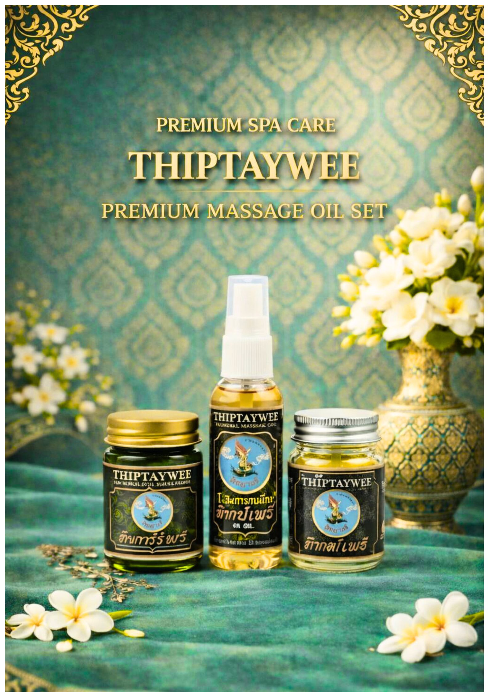 TWGM ชุดสมุนไพรทิพย์เทวี (อโรมาออยล์+ครีมนวดสมุนไพร+สมุนไพรหอมระเหย